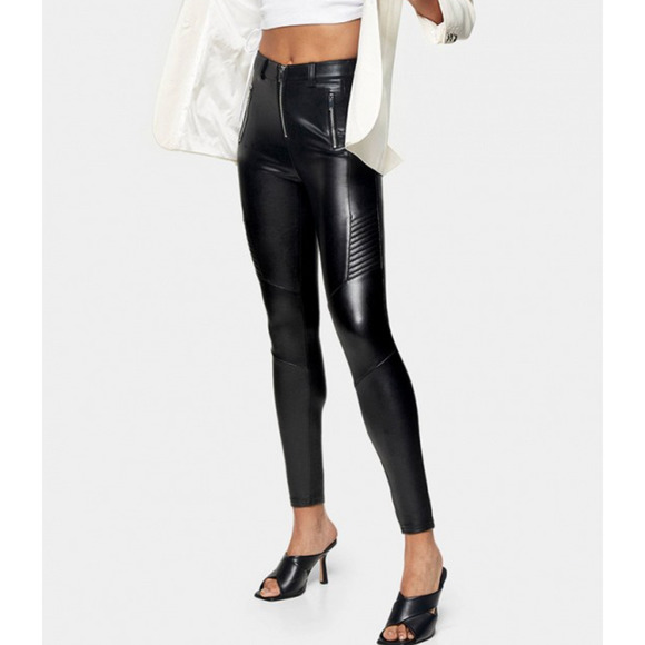 Nwt Topshop Fliss Biker Faux Leather 